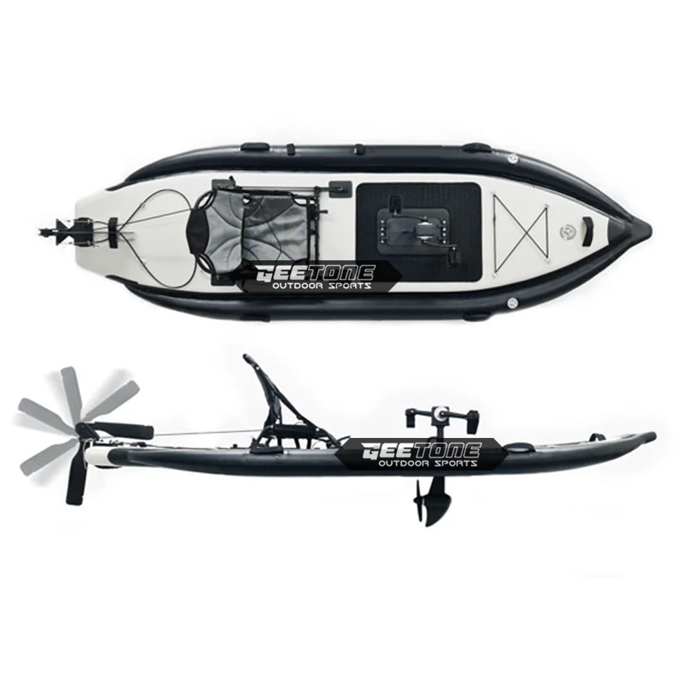 2 Persons PVC seat inflatable boat fishing boat thickened inflatable pedal kayak foldable rudder