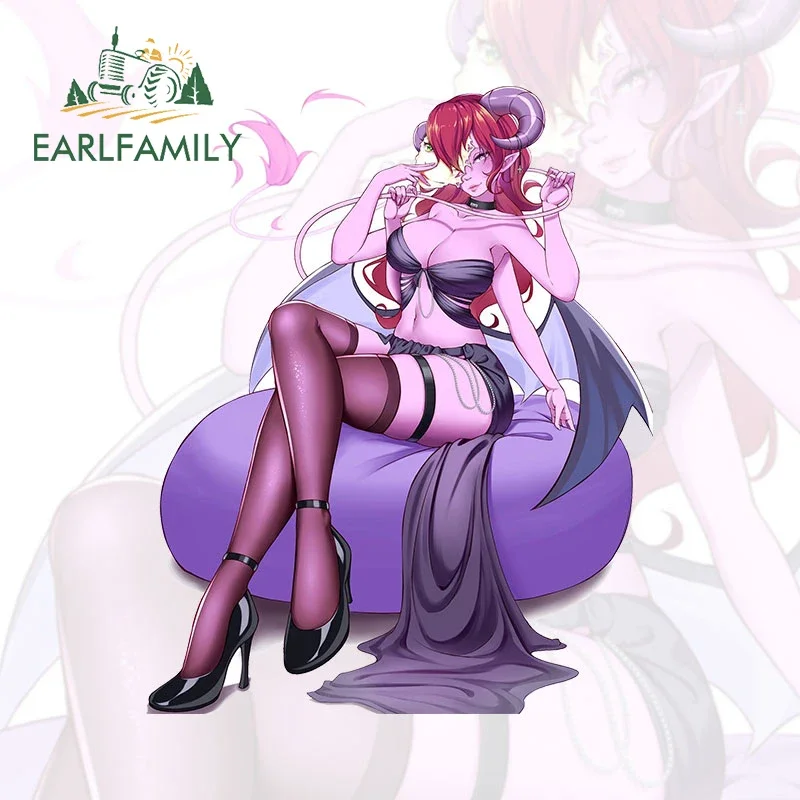 EARLFAMILY 13cm X 10.5cm Sexy Devil Girl Car Stickers Cartoon Sunscreen Decals Personality Windows Creative Vehicle Decor