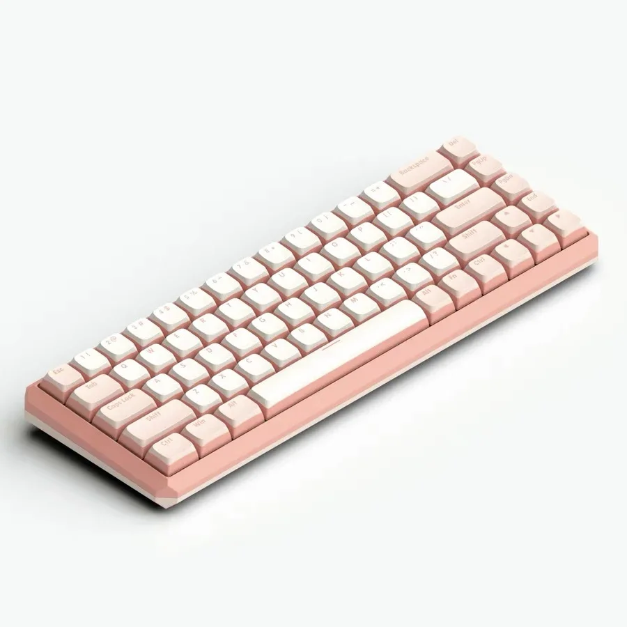 Mechanical keyboard PBT two-color double skin milk pudding keycap short ball XDA height supports 121 keys.