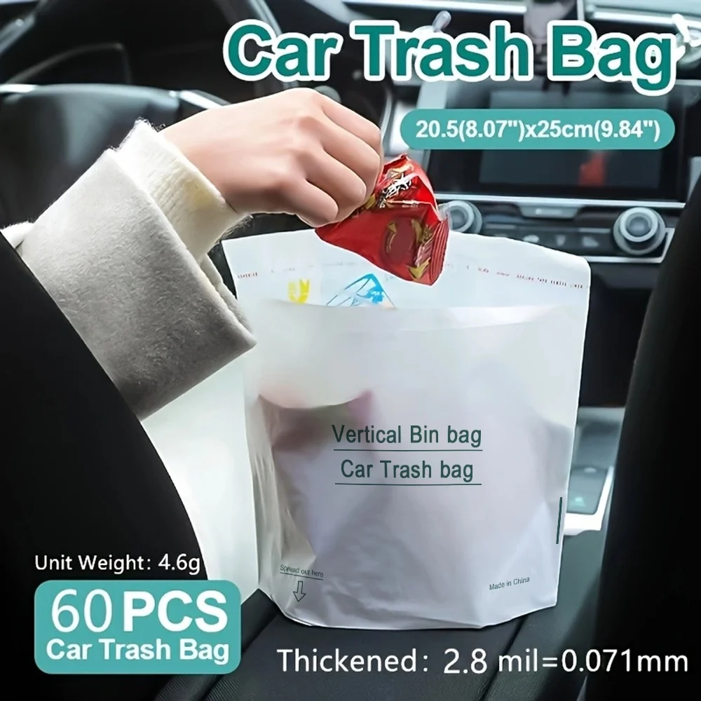 60/100 Stück Einweg-Müllbeutel für das Auto, Erbrochenenbeutel, Größe 8,07 Zoll x 9,84 Zoll. Diese Taschen wurden verbessert und verstärkt, wodurch sie besonders strapazierfähig sind. Geeignet für verschiedene Umgebungen, wie z. B. Autos, Küchen, Schlafzimmer, Arbeitszimmer, für Reisen, Campingausflüge und Büros. – Detail 6