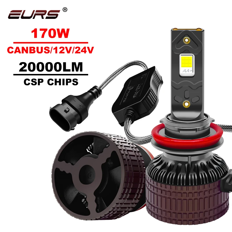 

Eurs H7 Led H4 H1 H11 H8 9005 9006 D1 D2 880 lamp canbus Headlight LED Bulbs Car Auto Fog light 170W 20000LM 12V 6000K G85