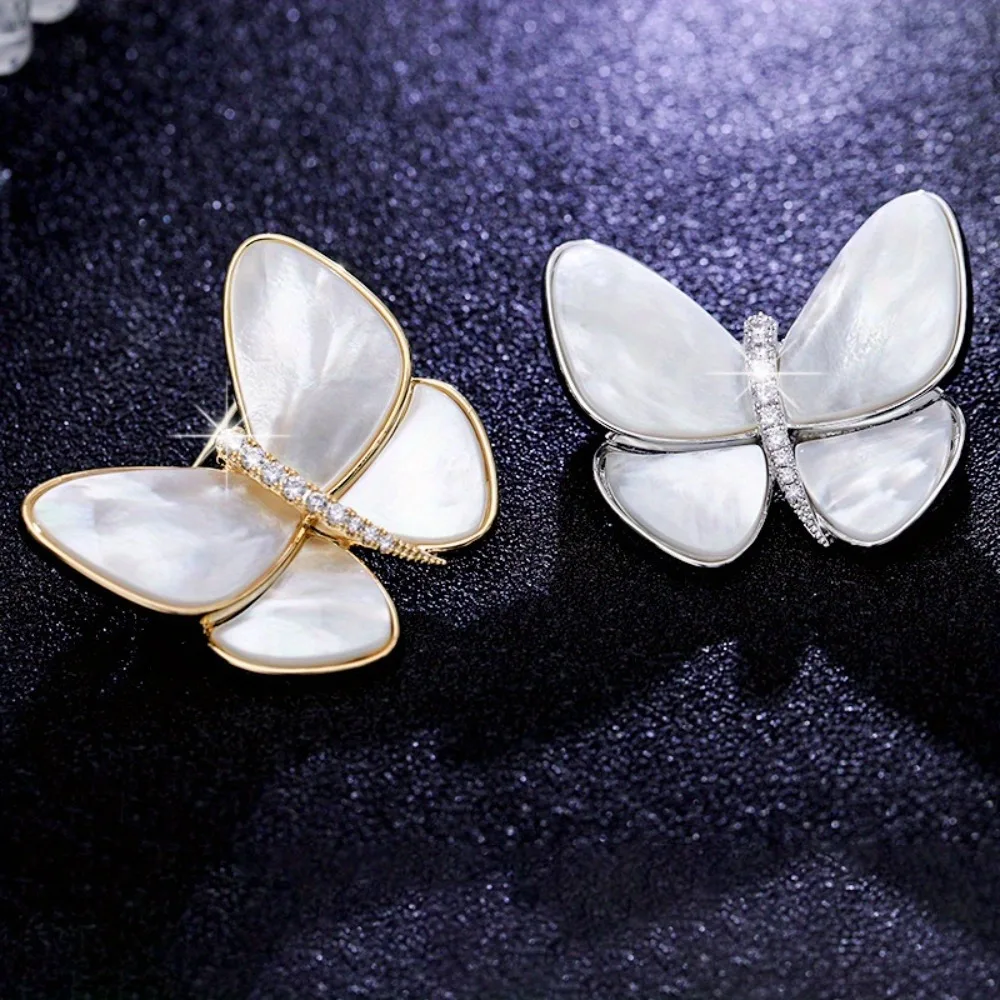 New Light Luxury Style Cocoon Butterfly Brooch High-end Pin Natural Shell Butterfly Brooch Jewelry To Send Family Gifts