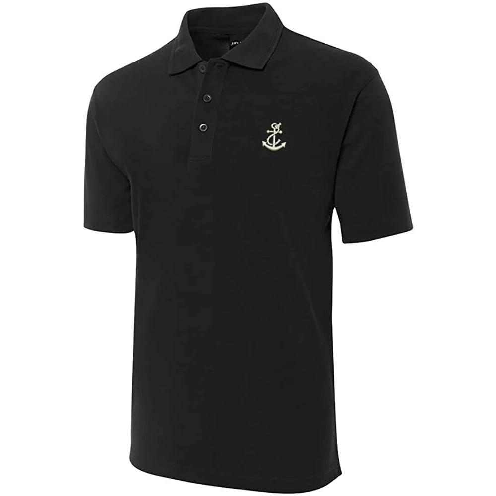 

Lyprerazy Boat Anchor Embroidered Short Sleeve Polo Shirts Classic Embroidery Men's Polo Shirt