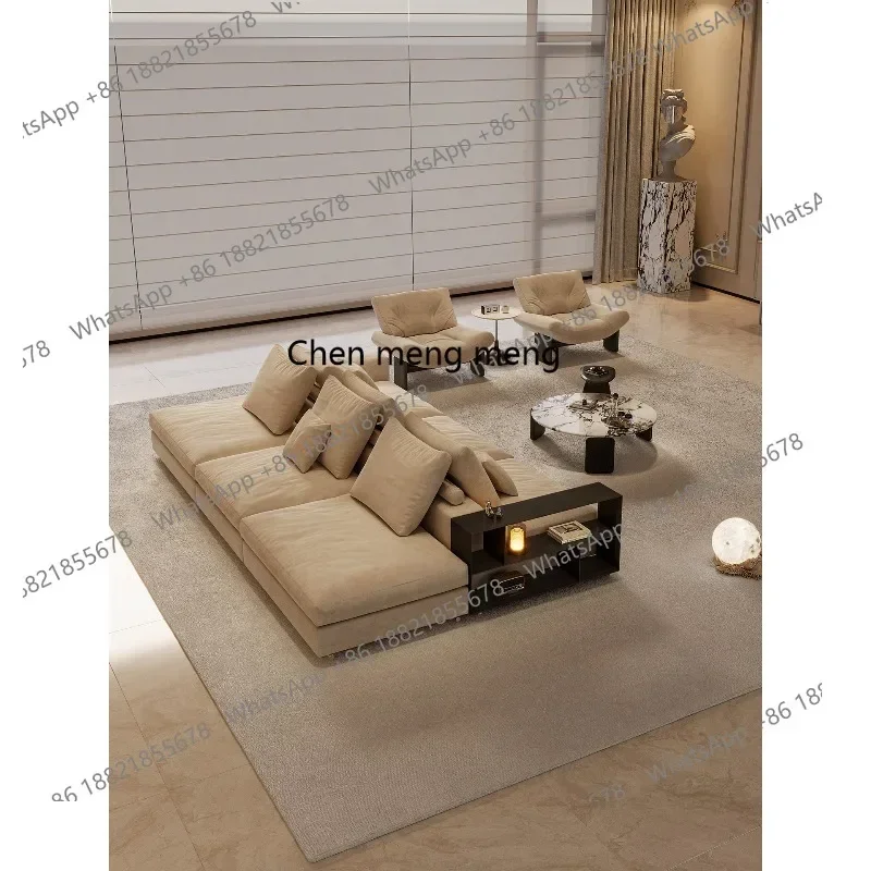 P32 Double-sided back-to-back sofa Italian minimalist cream style designer matte fleece straight-row sofa