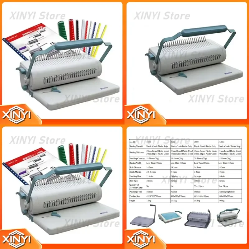 for WD-3688H 24 Holes Hard Cover Book Binding Machine Photo Album Binder Equipment for DIY Scrapbook Hardcover Binding Tool