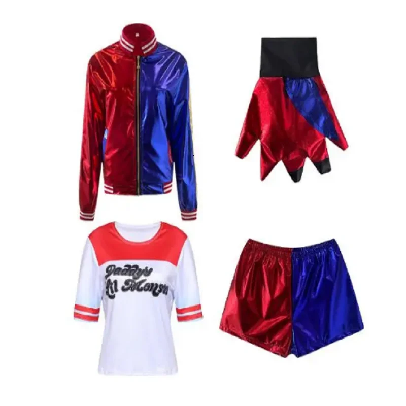 Halloween Adult  Cosplay Costume  Squad Harley Monster T-shirt Jacket  Pants Accessories Full Set