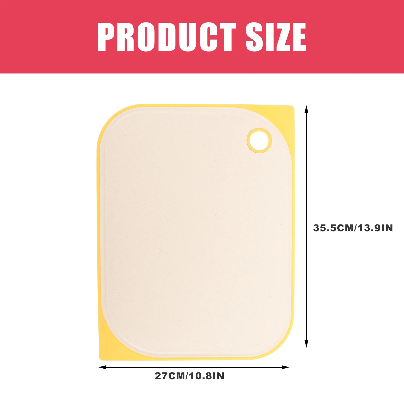 

Plastic Cutting Board Reusable Portable Kitchen Tool Compact Size Hanging Hole Non Slip Easy Wash for Outdoor Camping