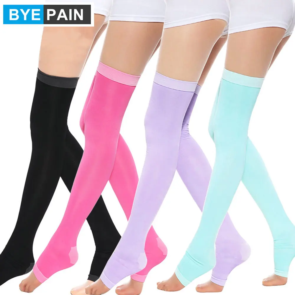 1Pair BYEPAIN 420D Women Compression Socks, Slim Sleeping Leg Warmer Burn Fat Thin Stockings