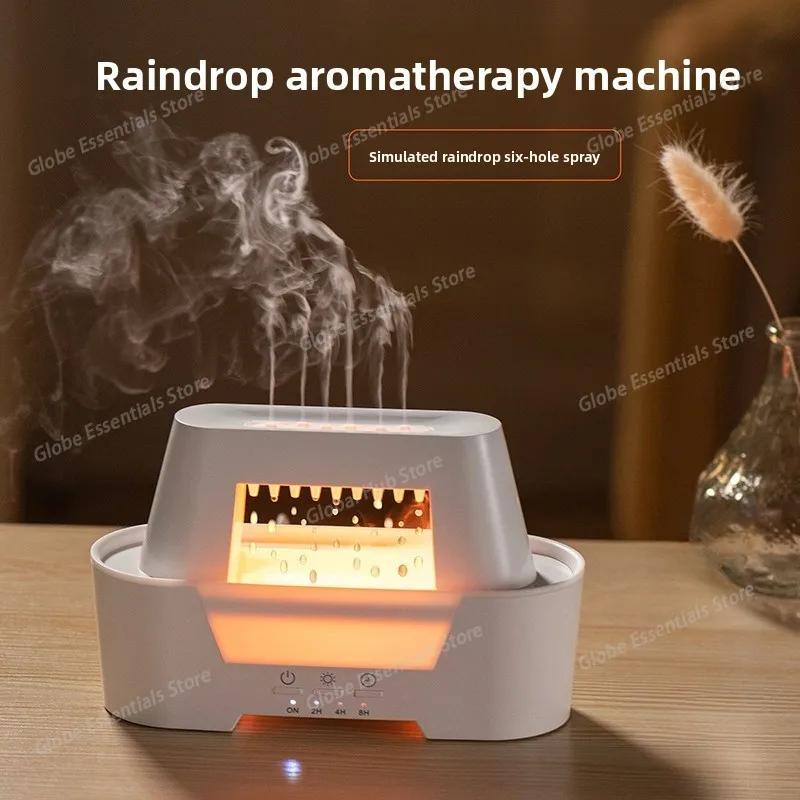 

Увлажнитель воздуха с каплями дождя, домашний диффузор для ароматерапии с эфирным маслом, ультразвуковой увлажнитель аромата с красочной лампой