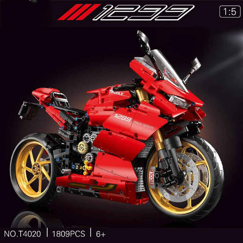 Technical 1:5 Scale 1299 Panigale S Italy Motorcycle Building Block Motor Model Bricks Motorbike Toys Collection For Boys Gifts