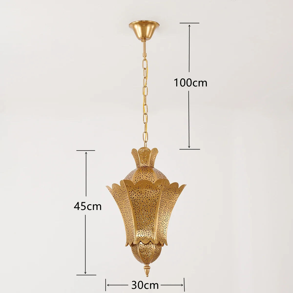 Vintage Retro Classical Moroccan Pendant Lights Gold Lustre Hollow Carved Hanging Lamp Restaurant Hotel Homestay Villa image 2