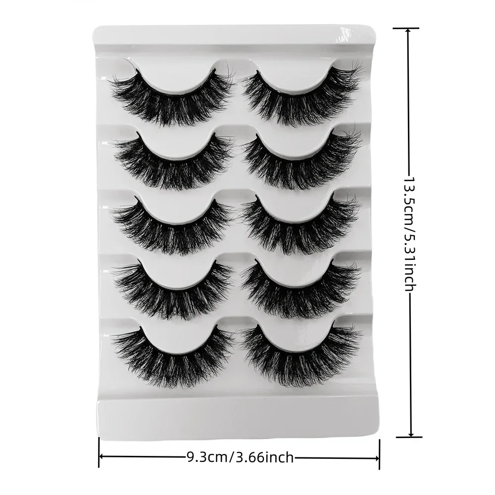 5 paires de cils épais moelleux bande russe cils Faux vison moelleux 3D Faux cils maquillage désordre Faux cils