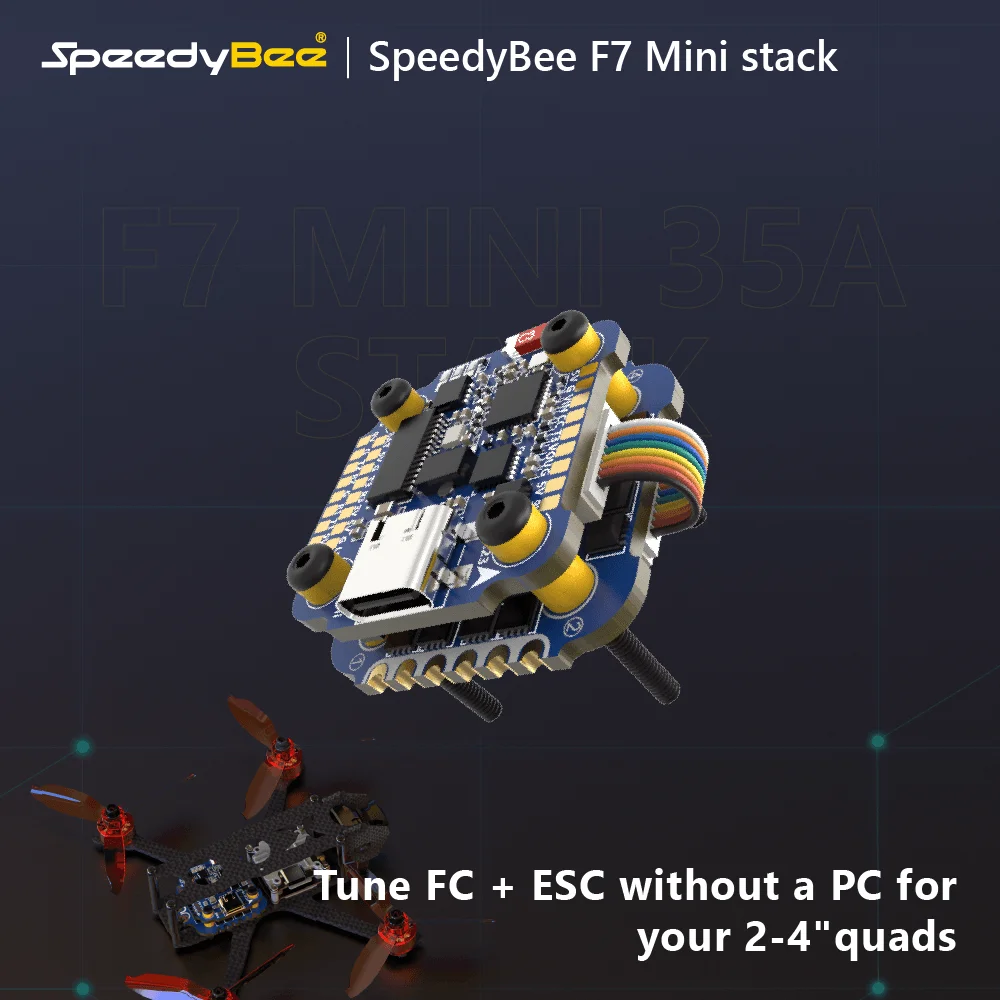 

SpeedyBee F7 Mini 35A 3-6S 8-bit Flight Controller Stack Compatible with iNav And Emuflight And BF