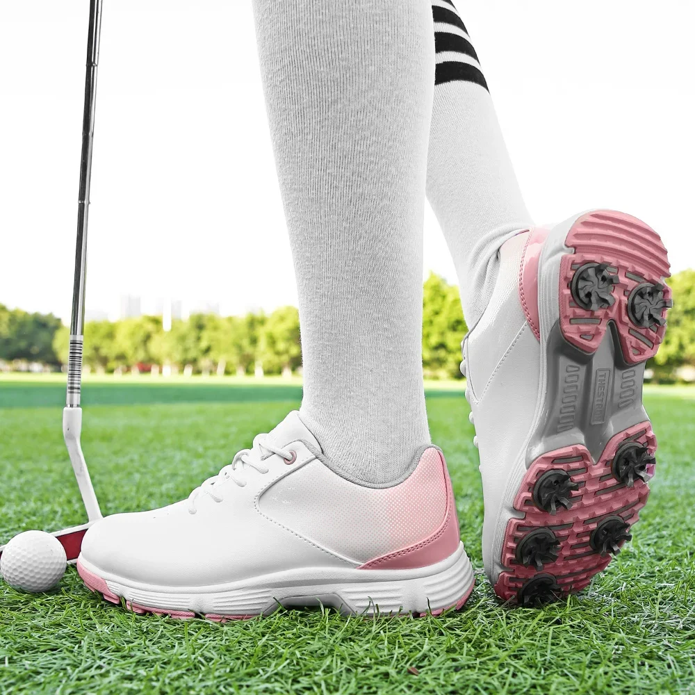 Waterproof Golf Shoes for Women, Non-Slip Golf Sneakers, Breathable Golf Training Sport Spikes