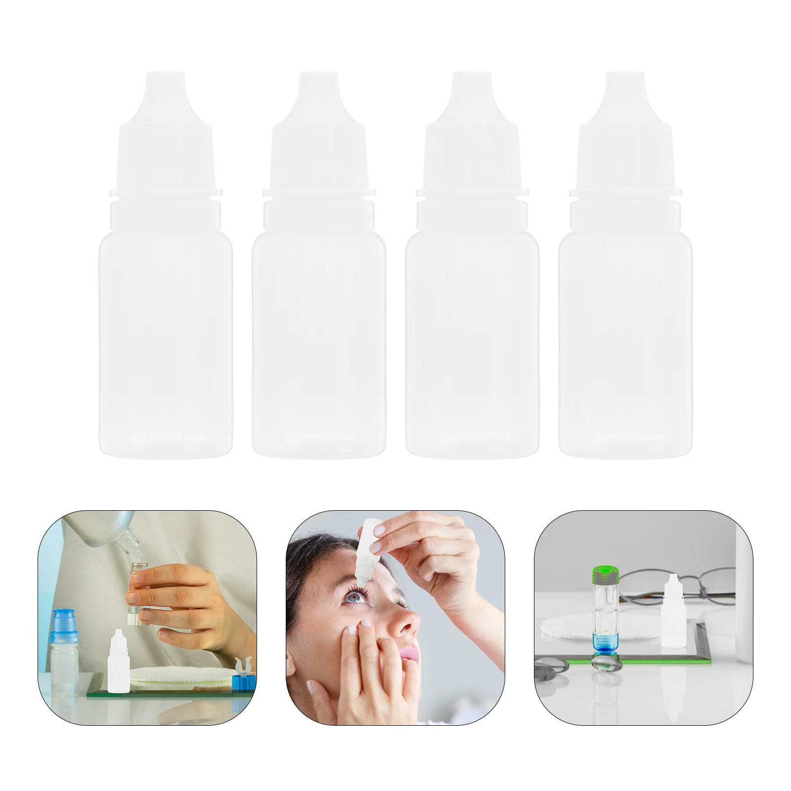 

50 Pcs 10ml Empty Plastic Squeezable Dropper Bottles Eye Liquid Dropper Dropping Bottles (White) liquid dropper bottle