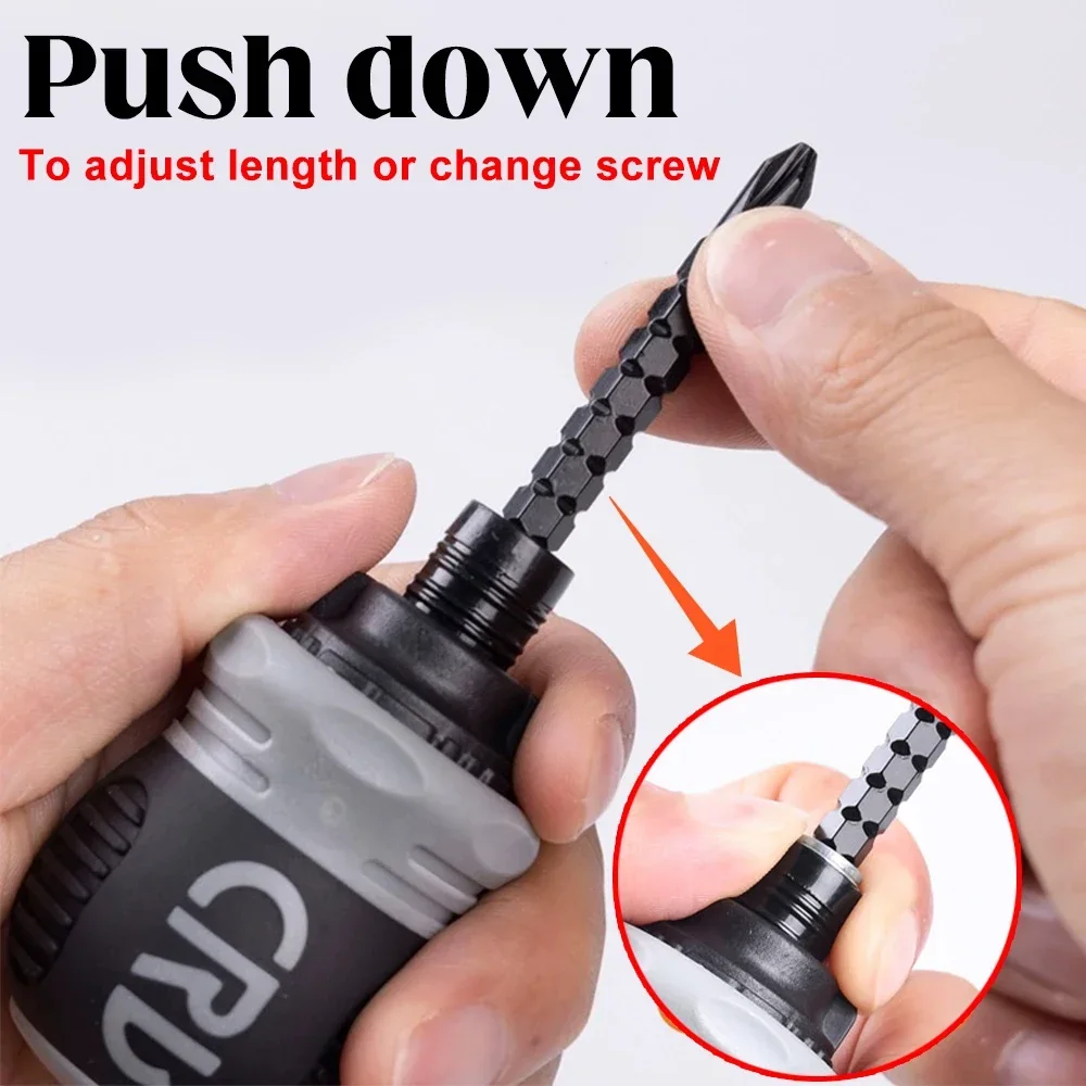 13 in 1 Ratchet Screwdriver Set Short Handle Cross Groove Drill Head Telescopic Detachable Steel Screw Driver Repair Hand Tools