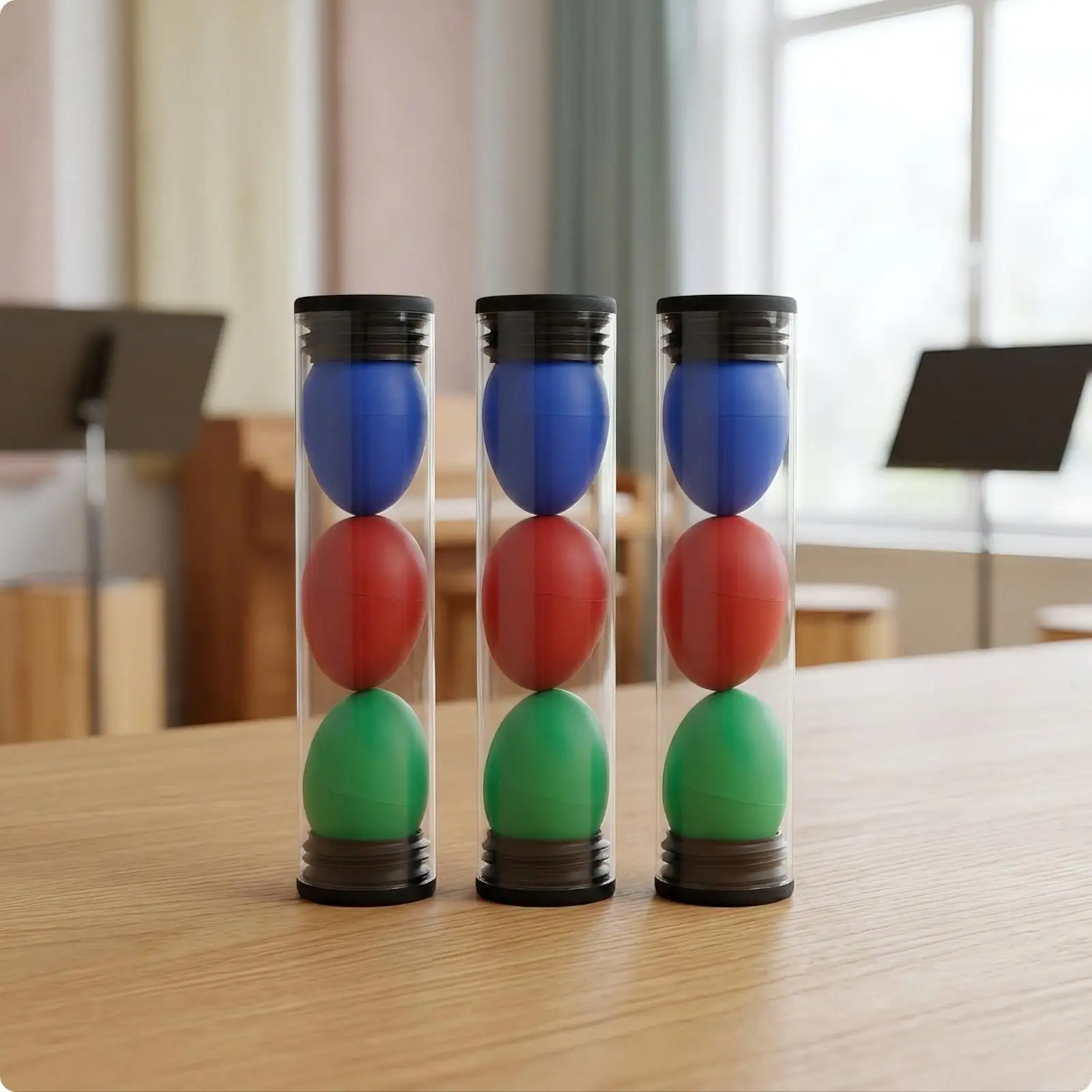 Durable ABS Plastic Music Shaker with Clear Body and Safe Sealed Ends for School Music Lessons and Rhythm Games