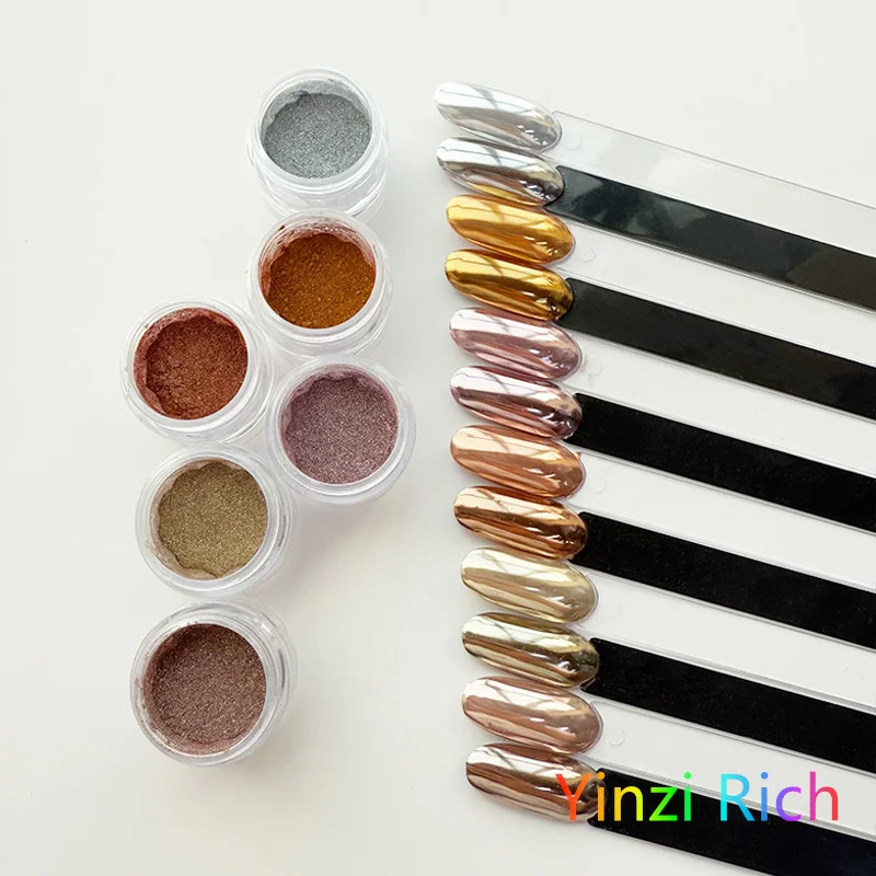 0,3 g chroom nagelpoeder metallic spiegel glitter effect holografisch metallic chroom poeder voor nagels rose goud chroom nagelpoeder