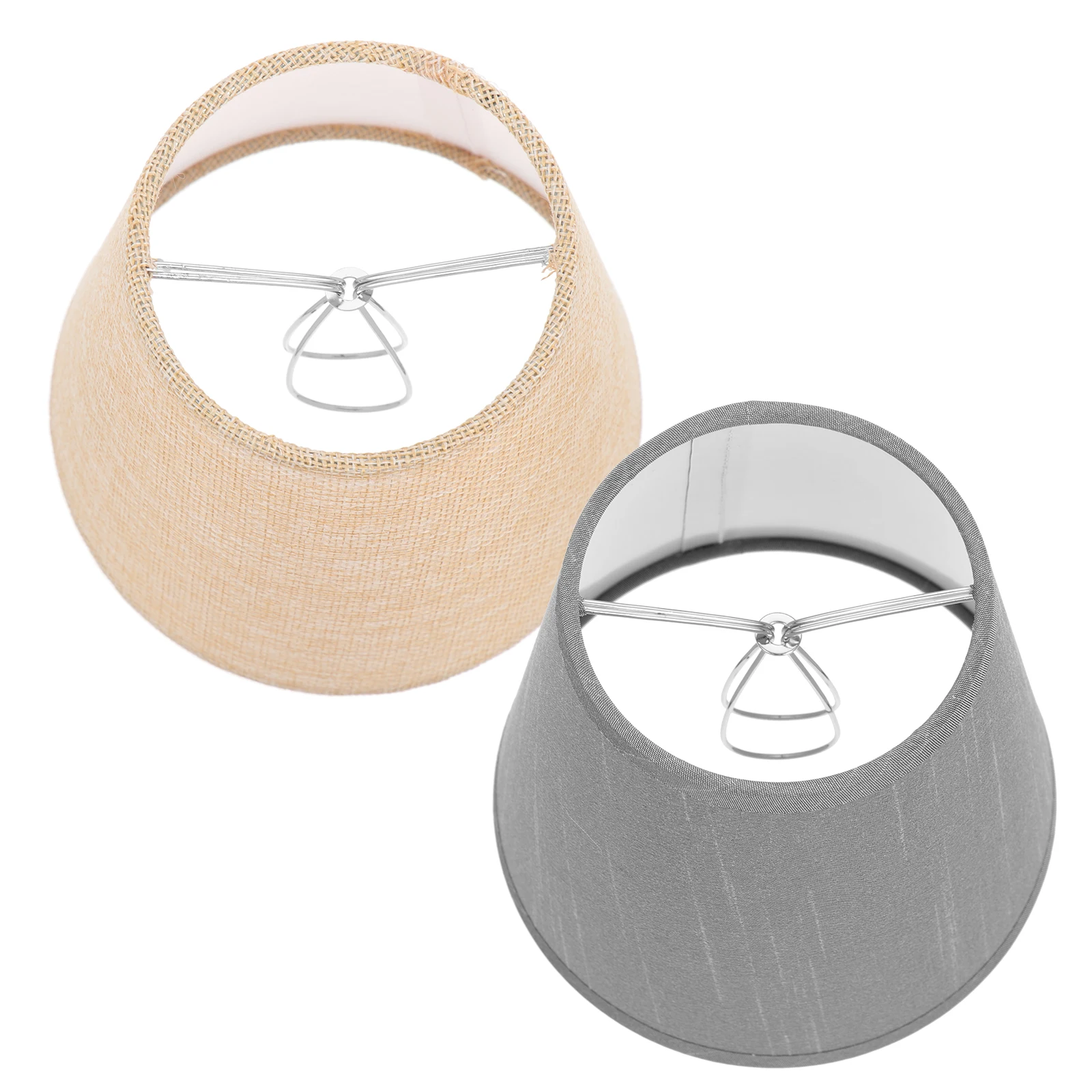 

2 Pcs Fabric Lampshade for Small Table Vintage Cloth Shades Stripe Replacements Lampshades
