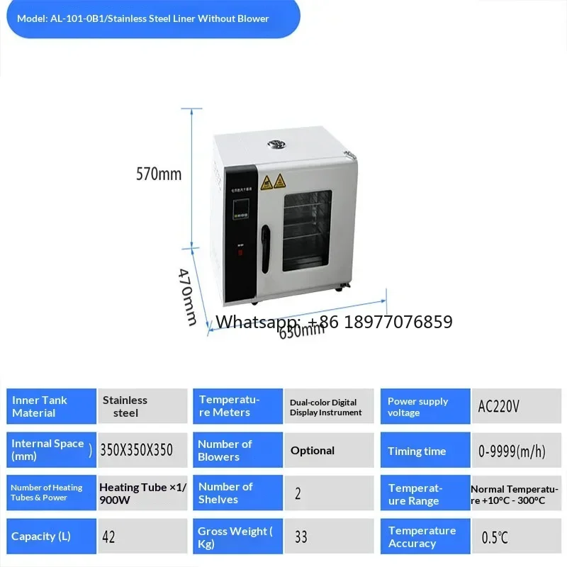 Lifa CE Certified 101-2 Series Lab Constant Tempera ture Vacuum Drying Oven With Digital Control And Timer 500W 96x68x98cm