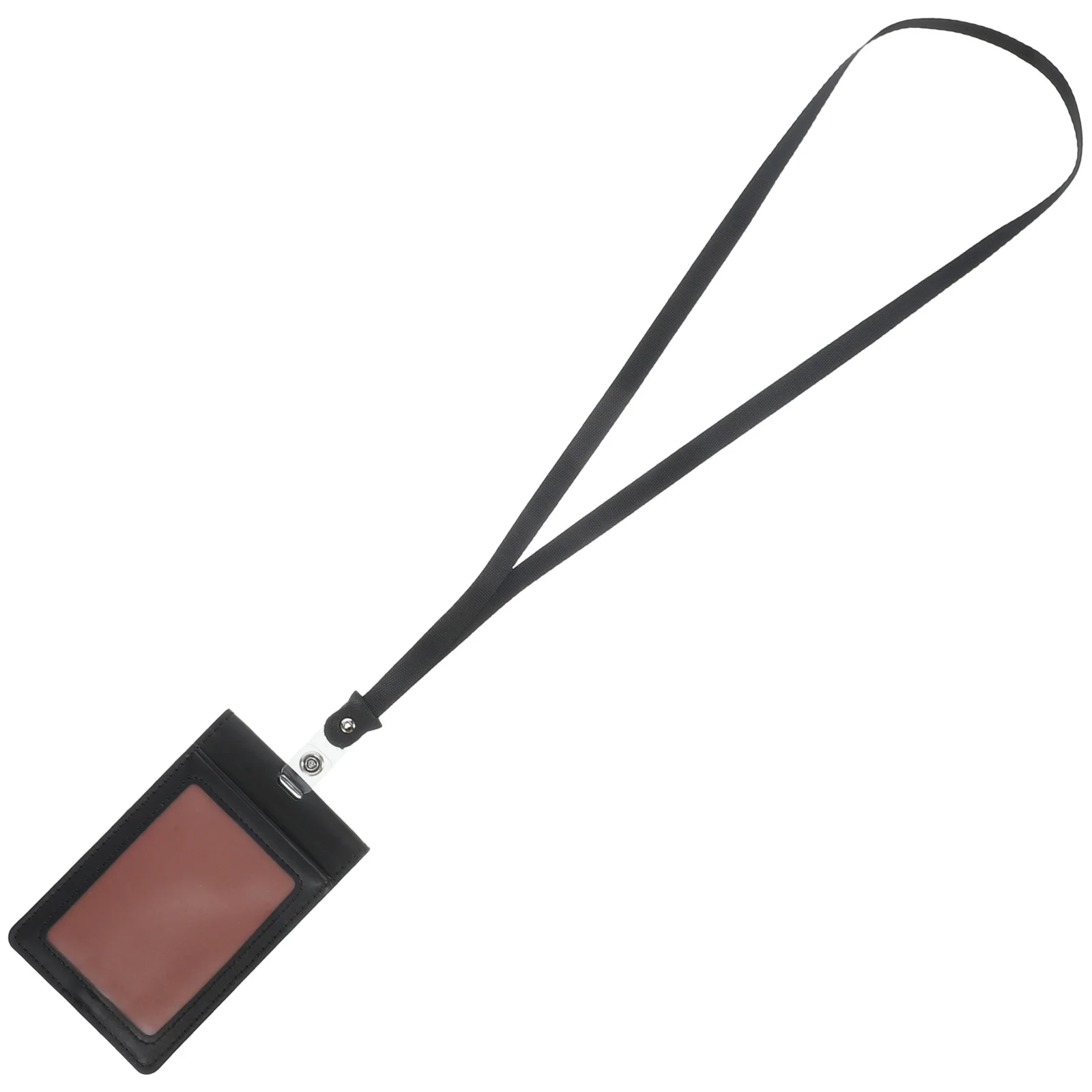 

PU Material Magnetic Card Holder Protective Sleeve for Id Badge Credit Card Office School Use Stylish Vertical Name Tag