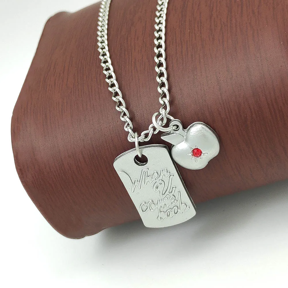 Game Love and Deepspace Necklace Caleb Cosplay Unisex Apple When U Come Back Pendant Choker Prop Acccessories Gifts Jewelry