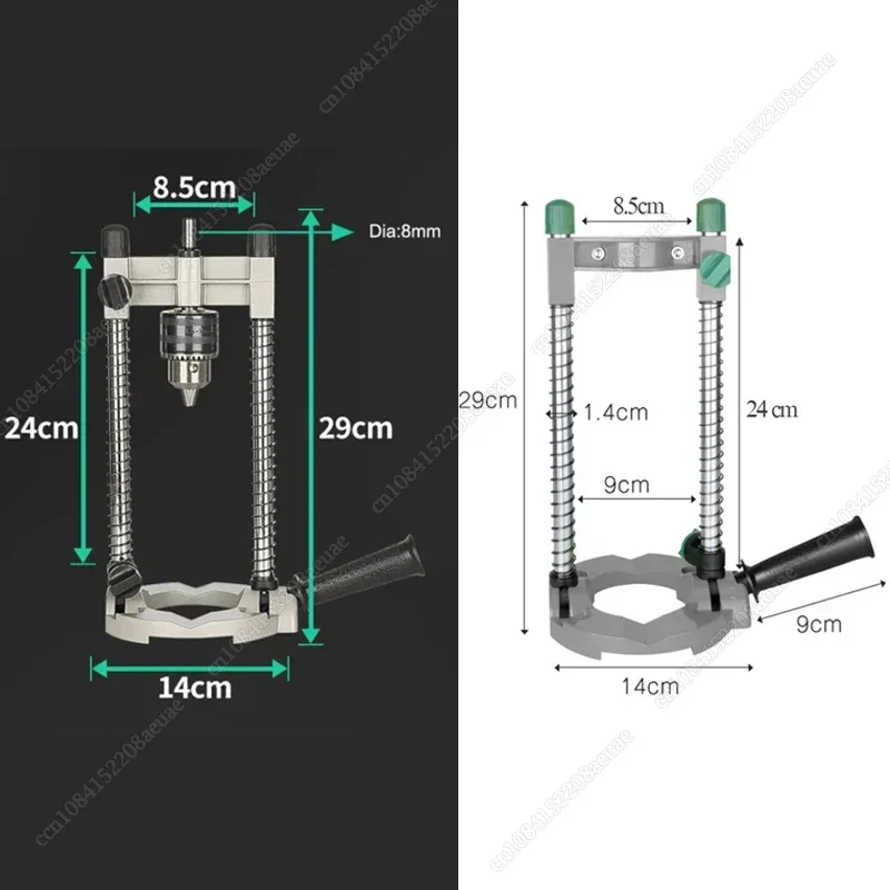 Precision Drill Guide Pipe Drill Holder Stand Drilling Guide with Adjustable Angle and Removeable Handle DIY Tool