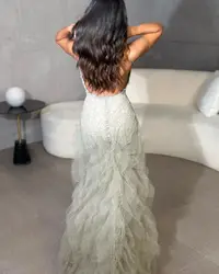 Customized Prom Dress V Neck Backless Mermaid Formal Occasion Evening Gowns 2023 Women Robe De Soirée Femme فساتين حفلات Kleid G