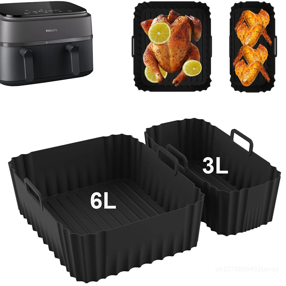 YQL Airfryer Zubehör für Philips Airfryer Dual Basket 3L & 6L