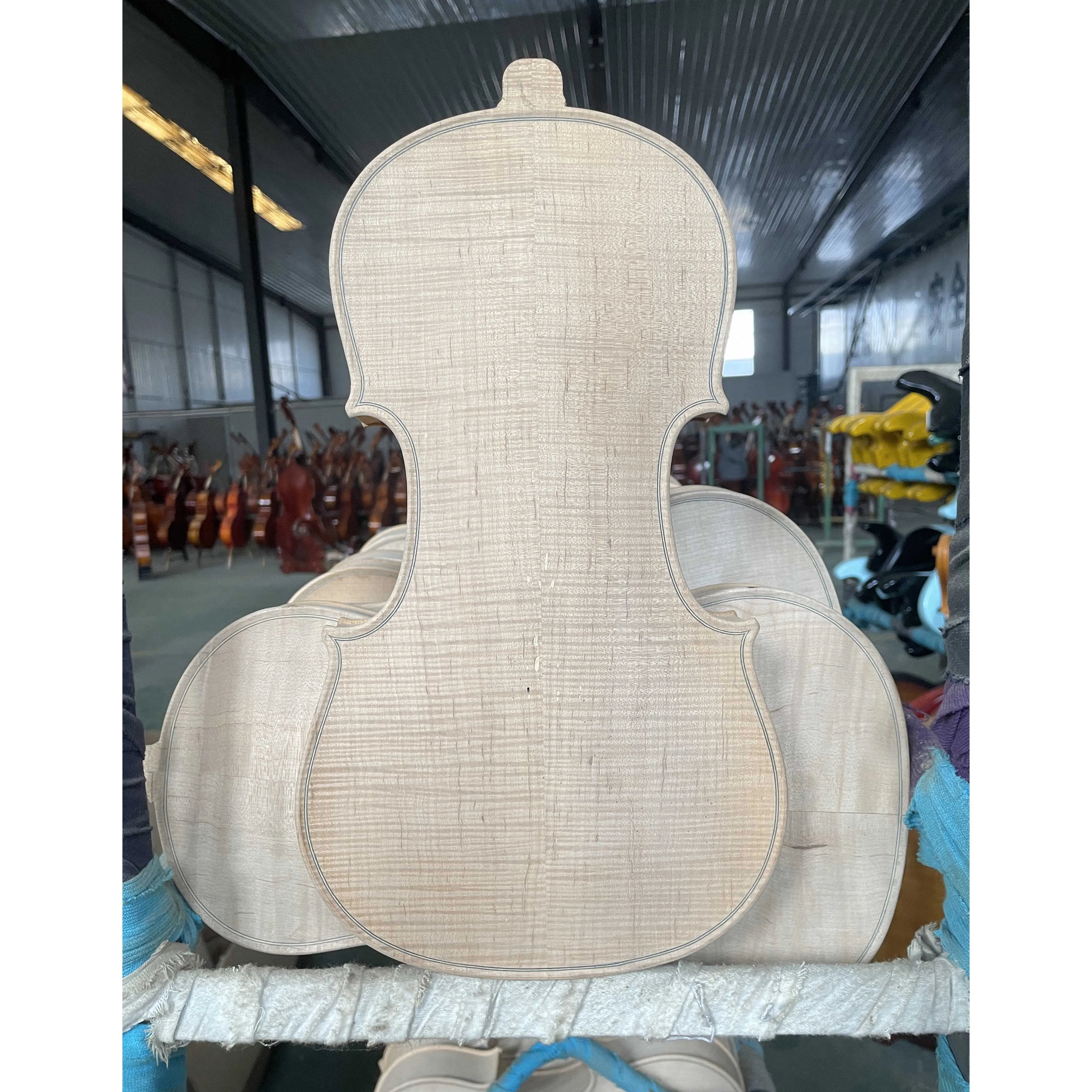 

Boutique white violin, unpainted, assembled viola body, unpainted 4/4, top half made of European maple and fi