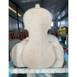 Unfinished white violin, unpainted, assembled violin body, unstained 4/4, top half made of European maple and fir