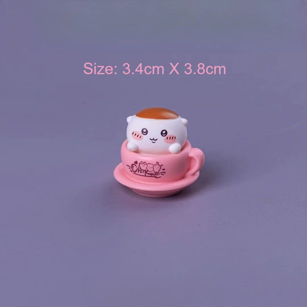 Chiikawa Rotating Cup Figure Kawaii Anime Mini Desk Decor Cartoon Collectible Desktop Ornament Cute Room Decor Gift view 6