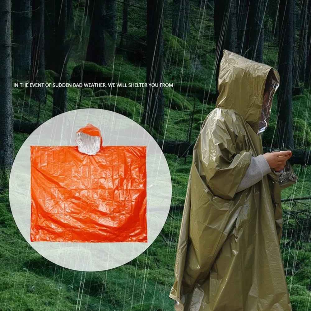 

3PCS NEW Emergency Raincoat Disposable Thickened Rain Cape Portable Thermal Insulation Raincoat Outdoor First Aid Equipment