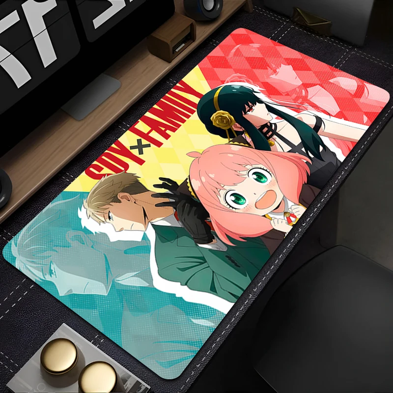 Mouse Pad Anime Carpe Grande XXL Gamer para Computador, Teclado Varmilo, Acessórios para Jogos de PC Spy X Family, Tapete de Mesa Estendido