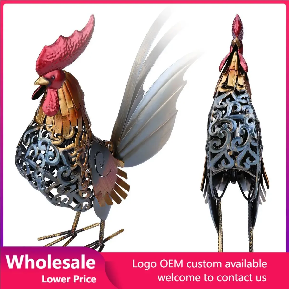 

Современное украшение дома, металлическая фигурка, скульптура петуха, резной железный петух, предметы интерьера, украшение из кованого железа