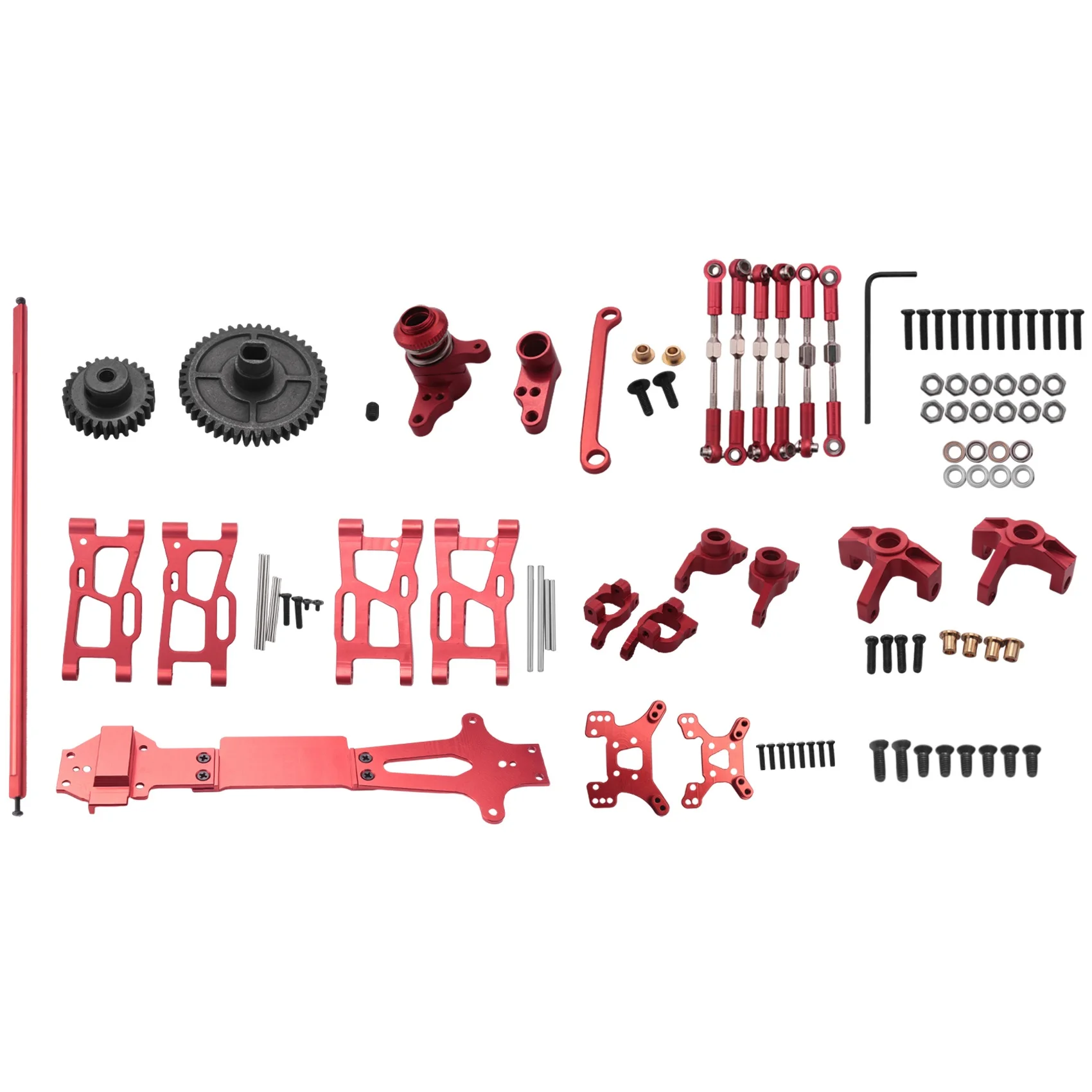 for WLtoys 1:14 144001 RC Car Full Upgrade Spare Parts Metal C Seat Steering Cup Swing Arm Central Drive