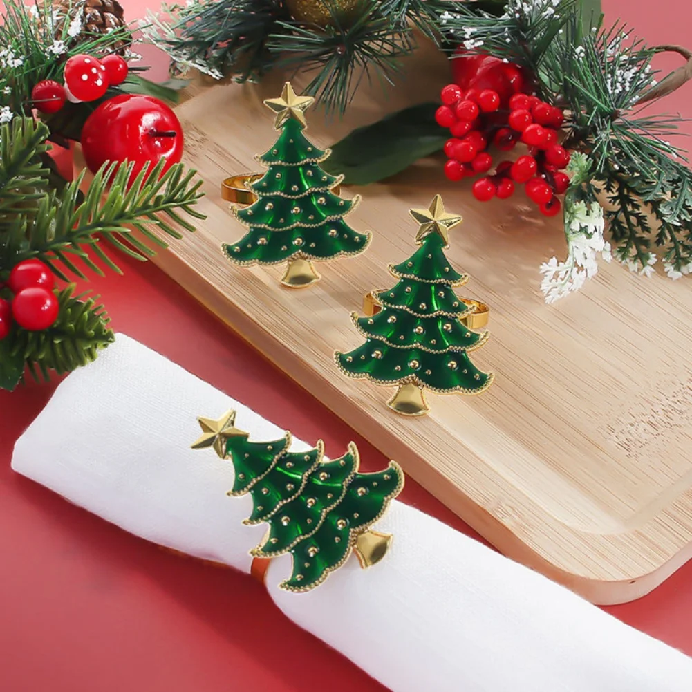 Festive Table Setting Christmas Napkin Rings Christmas Dinner Versatile Table Decoration Rings Ample Quantity For Gatherings