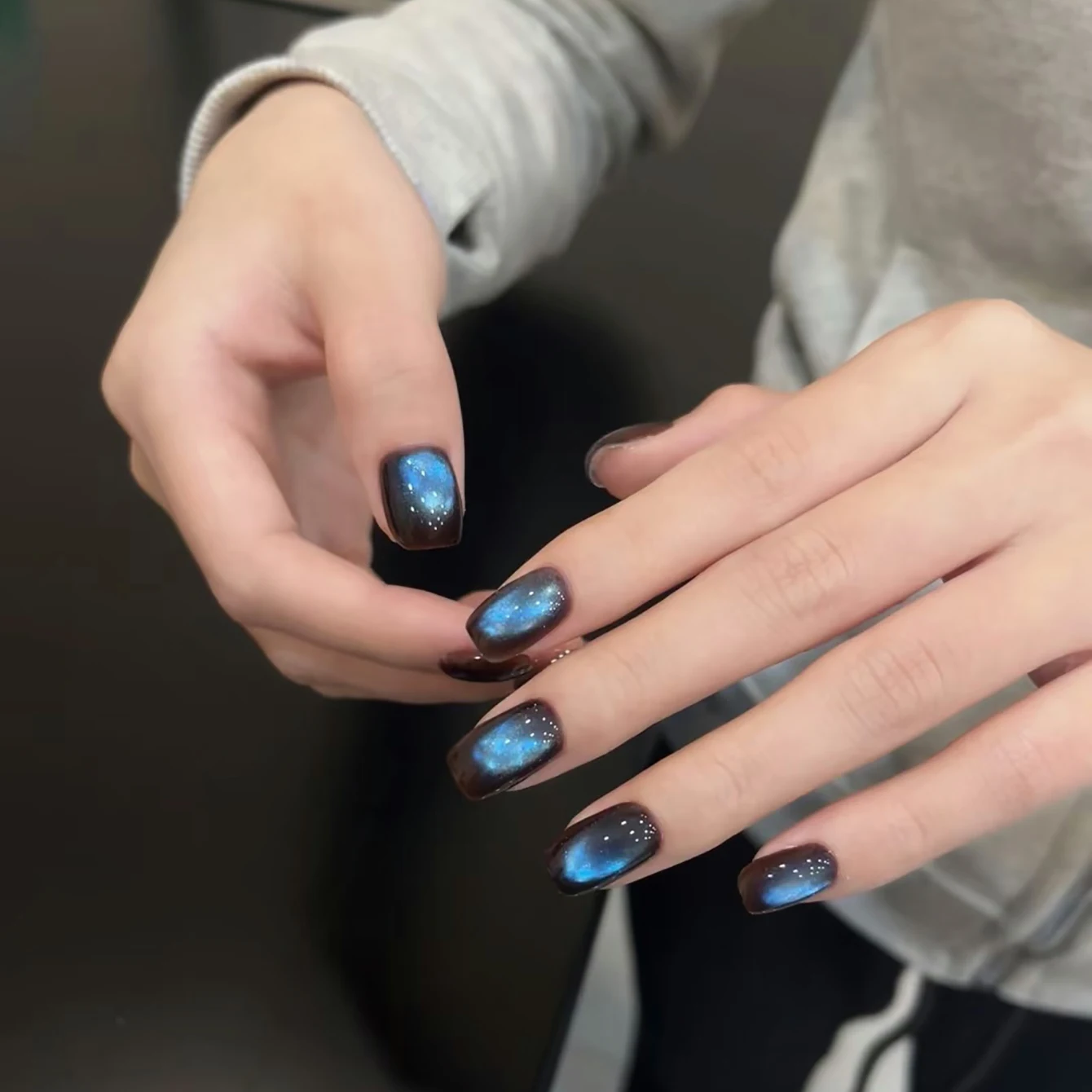 1 Uds WS Otoño Invierno uñas ámbar azul marrón claro cristal cuentas de cristal ojo de gato Gel esmalte de uñas salón de uñas hogar DIY suministros de uñas