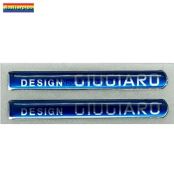 Pegatinas 3D para coche, paquete de 2, insignias con logotipo de diseño de Giugiaro azul plateado, calcomanías epoxi, pegatinas de cúpula, cubierta de carrito de coche, calcomanías de vinilo