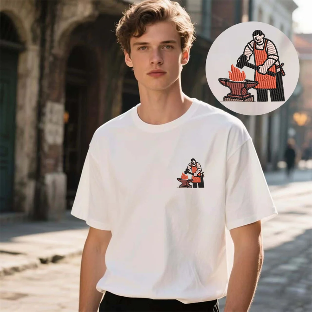

Blacksmith Legacy Men & Women's Embroidered T-Shirts – Heritage Cotton T-Shirt with Premium Embroidery for Casual Wear