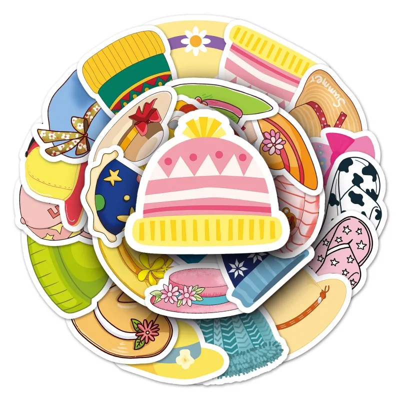 50개 만화 성격 모자 크리에이티브 낙서 장식 스티커