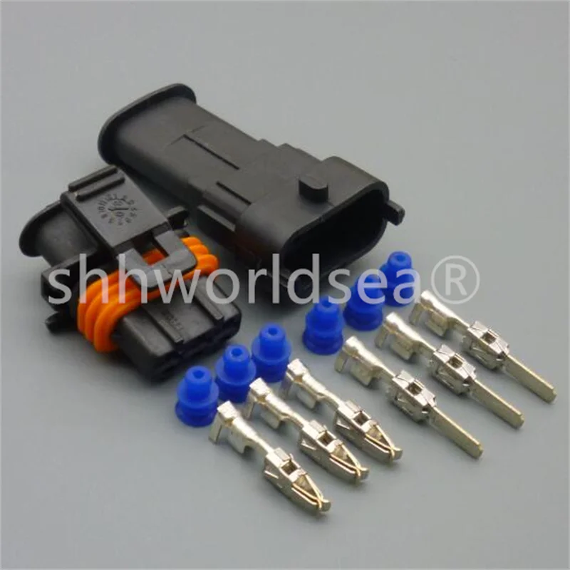 3Pin Waterproof Automotive Sensor 3.5MM Connector Car Fuel Pressure Female Male Plug For 1928403110 1928404074