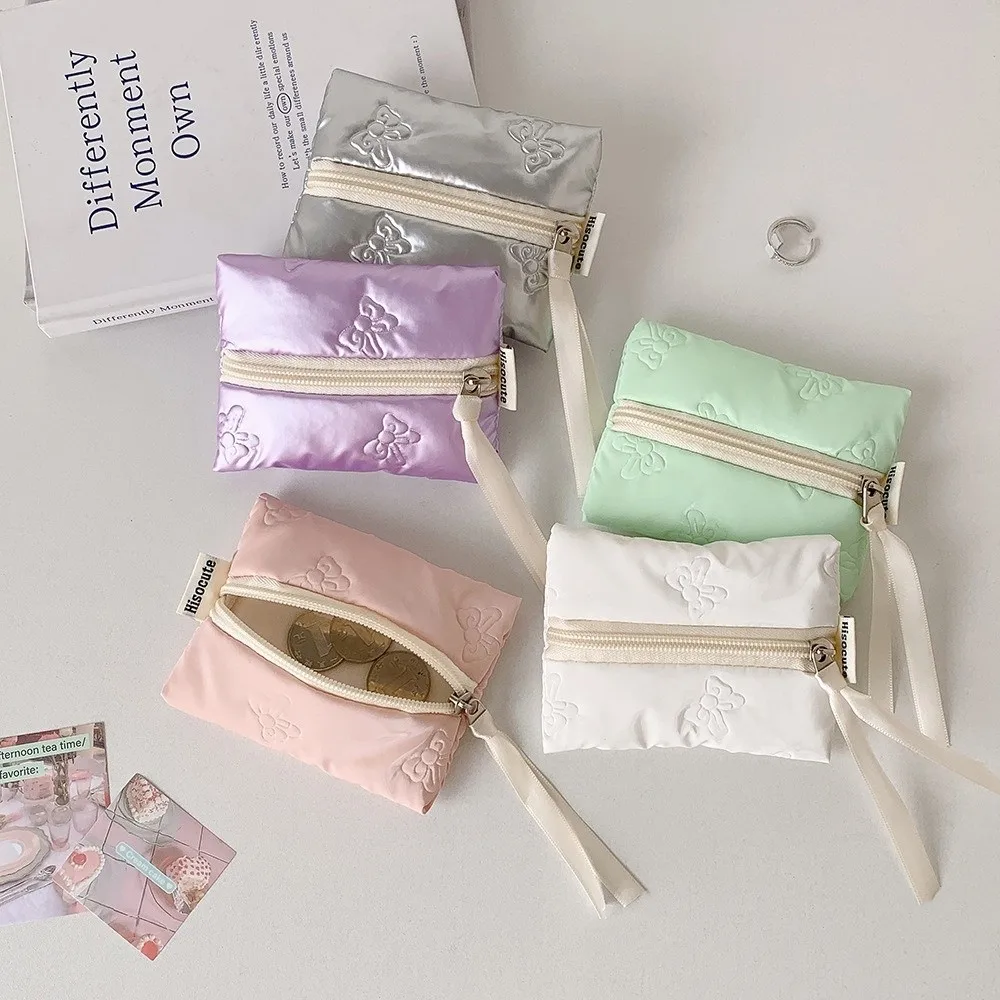 

Fashion Bow Tie Coin Purse Portable Large Capacity Lipstick Storage Bag Mini Headphone Bag Students