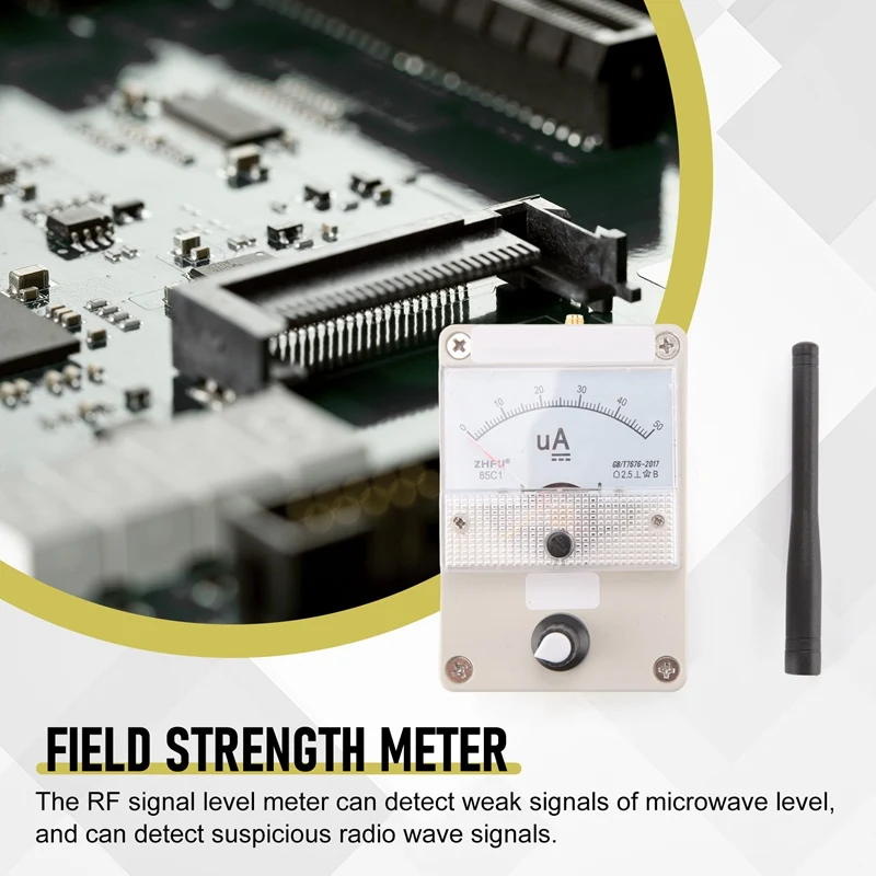 RF Signal Level Meter 100K‑1000Mhz Field Strength Indicator Signal Strength Meter For Radio Antenna Radiation