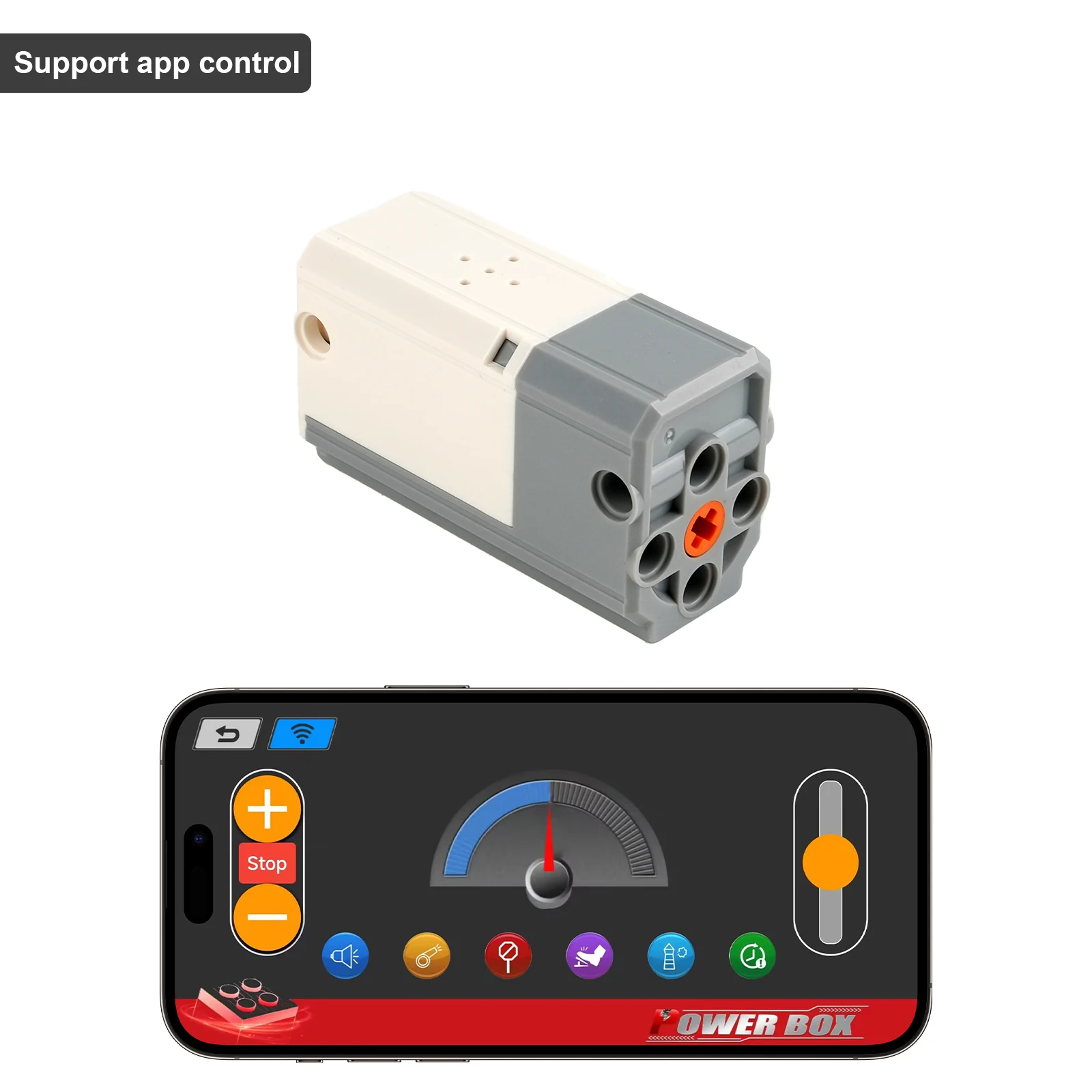 

Перезаряжаемый M-двигатель MOC 8883 с литиевой батареей, управление через приложение, пара Bluetooth для строительных блоков Legoeds, PF, автомобильный поезд