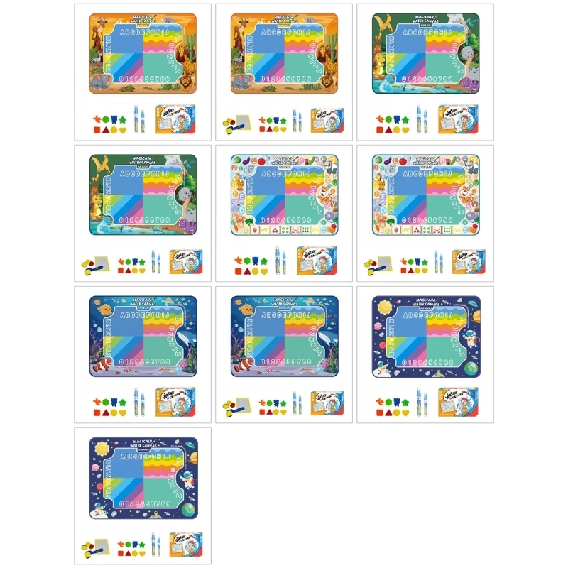 

Многоразовый волшебный коврик для рисования водой с ручкой для рисования водой, доска для раскрашивания рисунков, детская для
