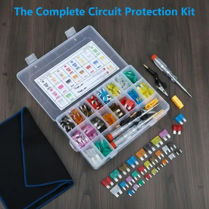 100Pcs Small Car Fuse Combo Kit 5A-30A Auto Circuit Breaker Weather Resistant for Outdoor Car Repair Work