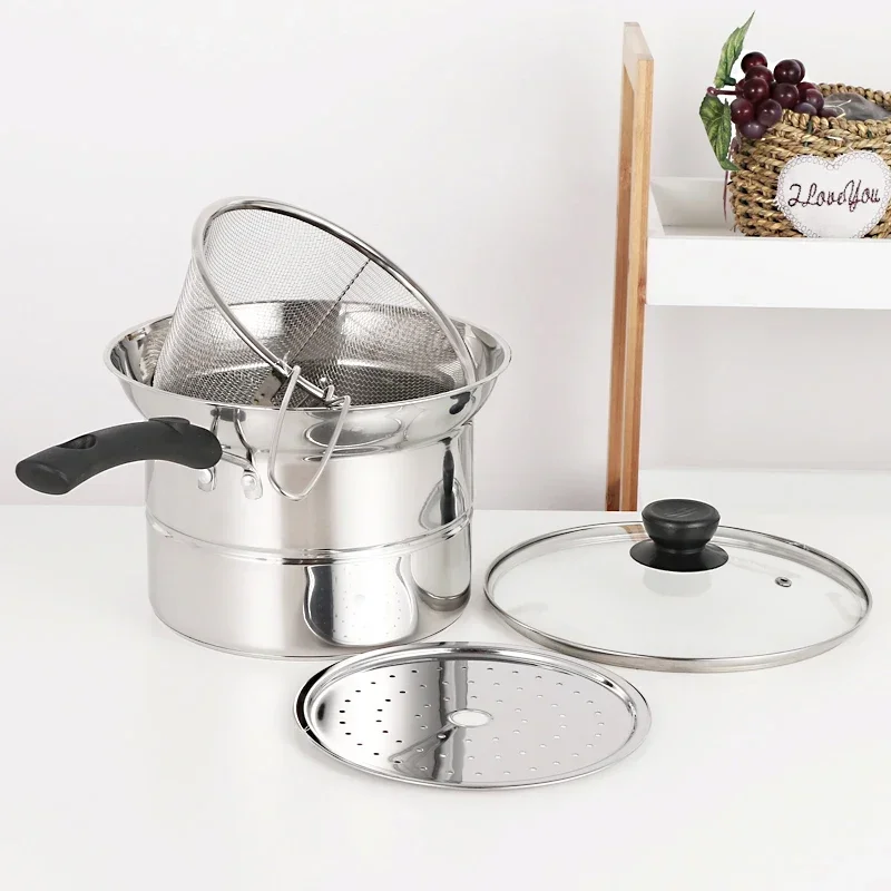 

High Quality Multipurpose Pasta Noodle Cooker Pot Stainless Steel Steam Cooking Pot Ramen Instant Noodle Cooker with Strainer
