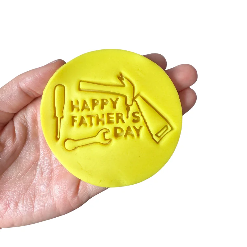 Cake decoration 3inch Happy  Father's Day cookie Stamp Plastic Embosser Mold Fondant cutter Mould fondant Baking tools