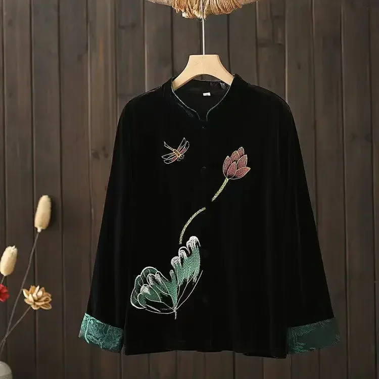 

New Velvet Cardigan Jacket with Heavy-duty Embroidery